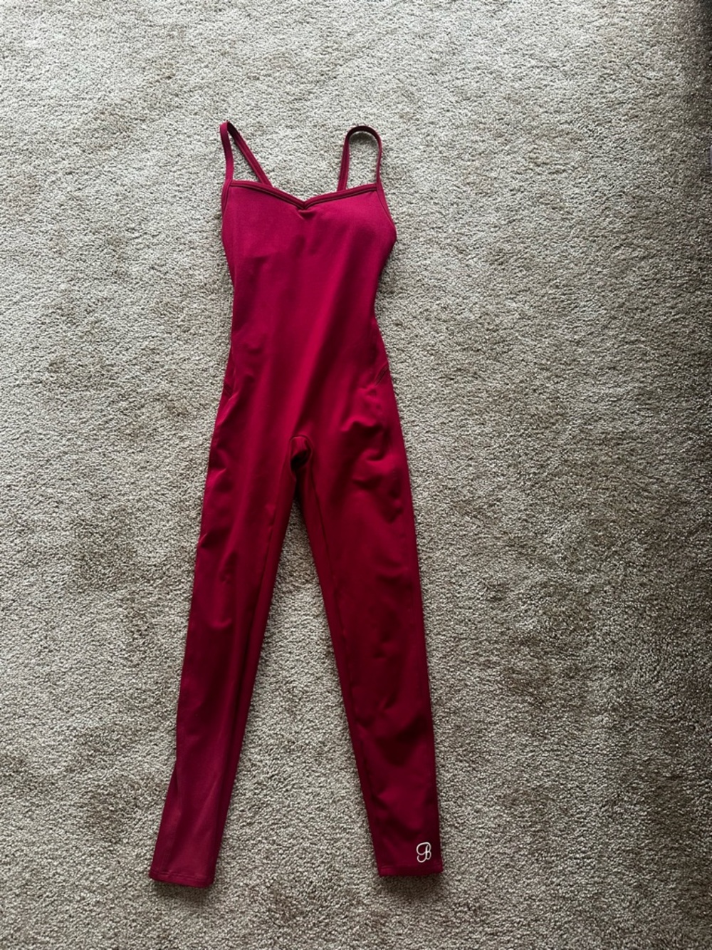 Bombshell Sportswear Fitted Wine Red Jumpsuit